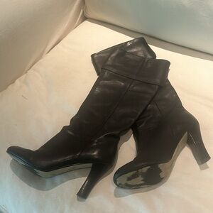 Black leather Steve Madden boots 8.5 3.5” heel
